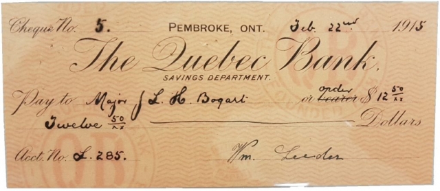 Chèque de la banque de Québec (anglais)