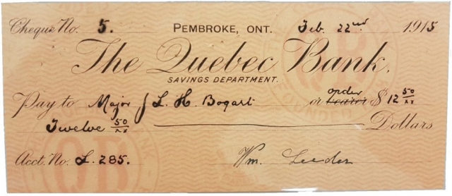 Chèque de la banque de Québec (anglais)